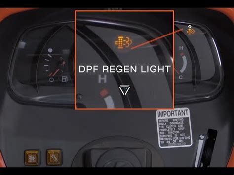 kubota dpf regeneration light